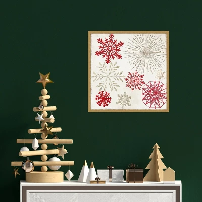 16" X 16" Merry Christmas Sparkles Snowflakes By PI Studio Framed Canvas Wall Art - Amanti Art 5 16" X 16" Merry Christmas Sparkles Snowflakes By PI Studio Framed Canvas Wall Art - Amanti Art - Image 3