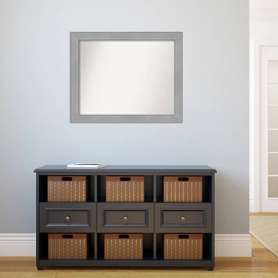 Amanti Art Vista Brushed Nickel Non-Beveled Wall Mirror - 32" x 26" 7 Amanti Art Vista Brushed Nickel Non-Beveled Wall Mirror - 32" x 26" - Image 5