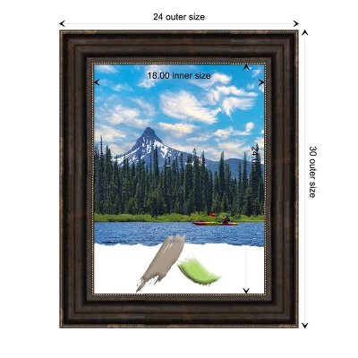 Amanti Art Stately Bronze 16x20 Picture Frame with Embossed Gold Edges 5 Amanti Art Stately Bronze 16x20 Picture Frame with Embossed Gold Edges - Image 3