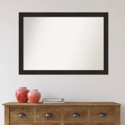 Amanti Art Furniture Narrow Espresso Brown Bathroom Wall Mirror - 40" x 28" -Amanti Art Shop GUEST 2ada12ab bcb8 4b91 8691 657e69b91578