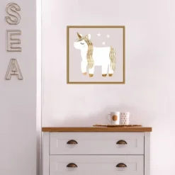 Amanti Art Sleepy Unicorn I by Victoria Barnes - 16" x 16" Framed Canvas Wall Art -Amanti Art Shop GUEST 2b2fc68b 46d7 46a5 ab2d 6ffc61ceb46c