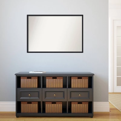 Amanti Art 37" x 25" Non-Beveled Lucie Black Wood Wall Mirror 7 Amanti Art 37" x 25" Non-Beveled Lucie Black Wood Wall Mirror - Image 5