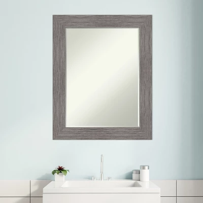 Amanti Art Pinstripe Plank Grey Petite Bevel Bathroom Wall Mirror, 29.5 x 23.5 In. 6 Amanti Art Pinstripe Plank Grey Petite Bevel Bathroom Wall Mirror, 29.5 x 23.5 In. - Image 4