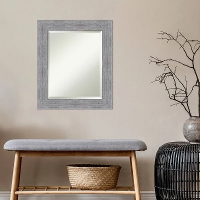 Amanti Art Bark Rustic Gray Framed Wall Mirror - 21" x 25" Beveled Glass 6 Amanti Art Bark Rustic Gray Framed Wall Mirror - 21" x 25" Beveled Glass - Image 4