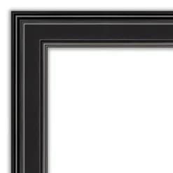 Amanti Art Ridge Black Petite Bevel Bathroom Wall Mirror
