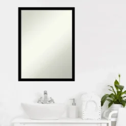 Amanti Art Jet Black Non-Beveled Bathroom Wall Mirror - 20" x 26" -Amanti Art Shop GUEST 2d0b7762 376b 4720 9c22 902e1e0b57a1