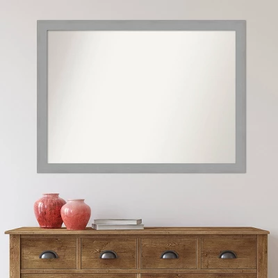 Amanti Art Brushed Nickel 42" x 31" Non-Beveled Bathroom Wall Mirror 8 Amanti Art Brushed Nickel 42" x 31" Non-Beveled Bathroom Wall Mirror - Image 6