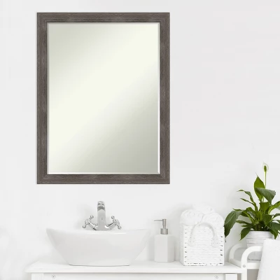 Amanti Art Pinstripe Lead Grey Petite Bevel Wood Bathroom Wall Mirror - 26.5 x 20.5 8 Amanti Art Pinstripe Lead Grey Petite Bevel Wood Bathroom Wall Mirror - 26.5 x 20.5 - Image 6