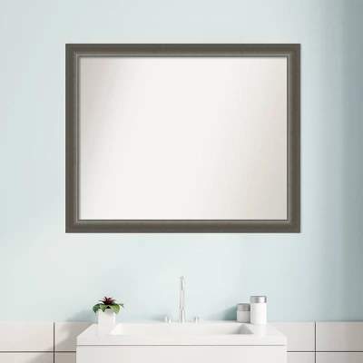 31" X 25" Non-Beveled Domus Wood Bathroom Wall Mirror Dark Silver - Amanti Art 8 31" X 25" Non-Beveled Domus Wood Bathroom Wall Mirror Dark Silver - Amanti Art - Image 6