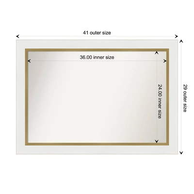 Amanti Art 41x29 Eva Bathroom Wall Mirror - White and Gold Frame 12 Amanti Art 41x29 Eva Bathroom Wall Mirror - White and Gold Frame - Image 10