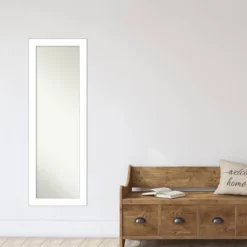 Amanti Art Wedge White Framed On-The-Door Full Length Mirror - 18" x 52" -Amanti Art Shop GUEST 2f735a1d dd8e 4512 99c7 8b76c7860342