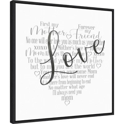Amanti Art Mother's Day Heart Love by Cynthia Coulter - 22" x 22" Framed Canvas Wall Art 3 Amanti Art Mother's Day Heart Love by Cynthia Coulter - 22" x 22" Framed Canvas Wall Art