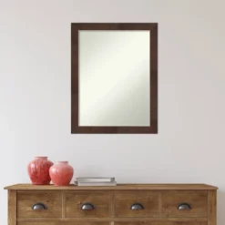 Amanti Art Wildwood Brown Narrow Bathroom Wall Mirror - 21" x 27" -Amanti Art Shop GUEST 303f2c52 ea25 425f 9b59 a728358b741a