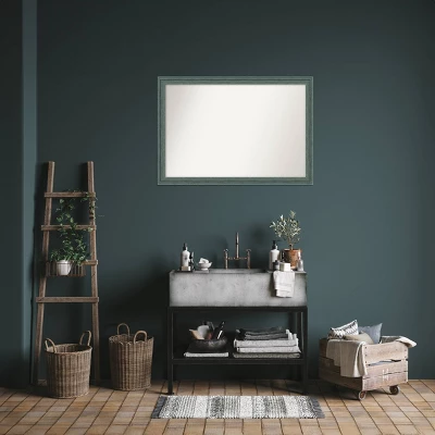 Amanti Art Upcycled Wood Bathroom Wall Mirror - 40" x 28" Teal & Gray Rectangle 8 Amanti Art Upcycled Wood Bathroom Wall Mirror - 40" x 28" Teal & Gray Rectangle - Image 6