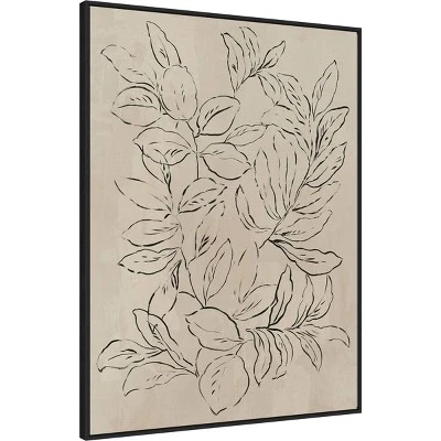 Amanti Art Outlined Leaves II by Asia Jensen Framed Canvas Wall Art (32" x 42") 3 Amanti Art Outlined Leaves II by Asia Jensen Framed Canvas Wall Art (32" x 42")