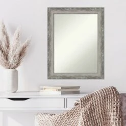 Amanti Art Waveline Silver Narrow Wall Mirror - 23" x 29" Non-Beveled -Amanti Art Shop GUEST 31151908 3fa5 4b36 9b29 aa9f2da92e70