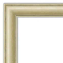 Amanti Art Textured Light Gold Petite Bevel Bathroom Wall Mirror - 29 x 23