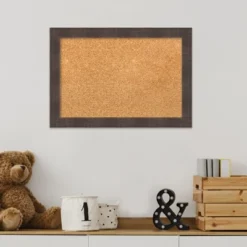 Amanti Art Whiskey Brown Rustic Wood Framed Corkboard with Grey Cork -Amanti Art Shop GUEST 319635d5 bb6c 4937 ae54 e4e05a6821d6