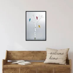 Amanti Art Three In A Tree by Marvin Pelkey Framed Canvas Wall Art - 16" x 23" -Amanti Art Shop GUEST 31ddf7fa 545e 4ba6 8184 3a2c76d71fb3