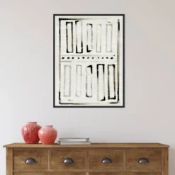 Amanti Art Batik Block Flag I by Jennifer Paxton Parker Framed Canvas Wall Art - 23x30 Black -Amanti Art Shop GUEST 32031db8 c281 4e15 af7c 1f9c08fbf340