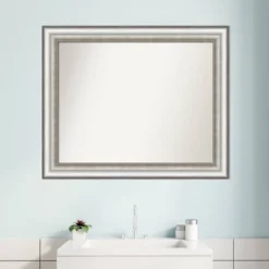 Amanti Art Salon Silver Non-Beveled Bathroom Wall Mirror - 33.25 x 27.25 17 Amanti Art Salon Silver Non-Beveled Bathroom Wall Mirror - 33.25 x 27.25 -Amanti Art Shop GUEST 32620b60 84c4 4f26 8326 0e26ef37fd9c
