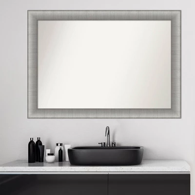 Amanti Art Elegant Brushed Pewter Bathroom Wall Mirror - 41" x 29" 10 Amanti Art Elegant Brushed Pewter Bathroom Wall Mirror - 41" x 29" - Image 8