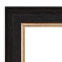 Amanti Art Vogue Black Petite Bevel Bathroom Wall Mirror