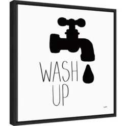 Amanti Art 16x16 Bathroom Etiquette V by Leah York Framed Canvas Wall Art