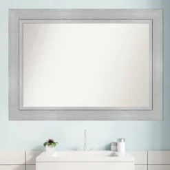 Amanti Art Romano Silver 43" x 31" Non-Beveled Wood Bathroom Wall Mirror -Amanti Art Shop GUEST 331e32a2 02fb 4361 9781 5913fc234a21