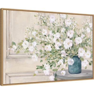 Amanti Art Julia Purinton White Bouquet Framed Canvas Wall Art - 33" x 23" 3 Amanti Art Julia Purinton White Bouquet Framed Canvas Wall Art - 33" x 23"