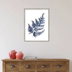 Amanti Art Botanical Fern Indigo by Sara Berrenson - 19" x 25" Wood Framed Wall Art -Amanti Art Shop GUEST 33a58e28 44a6 48f0 bbe6 5e28ab1779e4