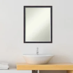 Amanti Art Dark Bronze Scoop Petite Bevel Wood Bathroom Wall Mirror - 25.5 x 19.5 In. -Amanti Art Shop GUEST 3488d5ee 4a47 4656 a1ff 3848347191e4