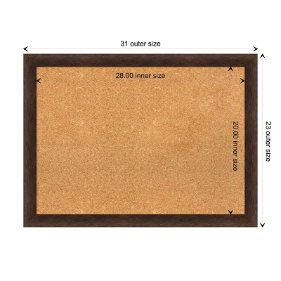 31"x23" Narrow Wood Frame Cork Board Warm Walnut - Amanti Art: Wall Mount, Bulletin Display 11 31"x23" Narrow Wood Frame Cork Board Warm Walnut - Amanti Art: Wall Mount, Bulletin Display - Image 9