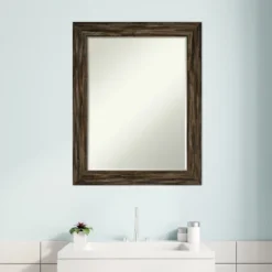Amanti Art Fencepost Brown Narrow Wood Bathroom Wall Mirror -Amanti Art Shop GUEST 352b64d0 29fa 4838 adc8 41bf72b21b22
