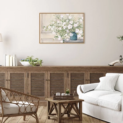 Amanti Art Julia Purinton White Bouquet Framed Canvas Wall Art - 33" x 23" 5 Amanti Art Julia Purinton White Bouquet Framed Canvas Wall Art - 33" x 23" - Image 3