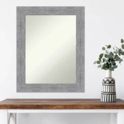 Amanti Art Bark Rustic Gray Non-Beveled Wall Mirror (23" x 29") -Amanti Art Shop GUEST 35a0d5e3 83fc 4029 abf5 2986c4299c35