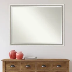 43" X 33" Beveled Salon Silver Narrow Wall Mirror - Amanti Art: Modern Polystyrene Frame, No Assembly Required -Amanti Art Shop GUEST 35c27fe6 fda5 4c36 a568 3a391f1313e8