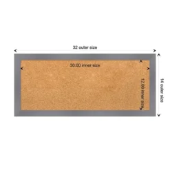 Amanti Art Edwin Wood Frame Natural Cork Board - 32" x 14" Matte Gray -Amanti Art Shop GUEST 35c9ab7c cc17 4511 9135 4e1e5c08c5cd