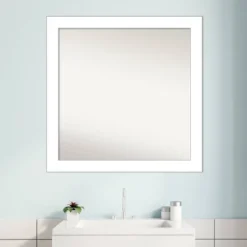 Amanti Art Wedge White 30" x 30" Non-Beveled Bathroom Wall Mirror 17 Amanti Art Wedge White 30" x 30" Non-Beveled Bathroom Wall Mirror -Amanti Art Shop GUEST 35d05c09 203f 4695 8098 b081ce2c849e
