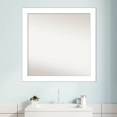 Amanti Art Wedge White 30" x 30" Non-Beveled Bathroom Wall Mirror 10 Amanti Art Wedge White 30" x 30" Non-Beveled Bathroom Wall Mirror - Image 8