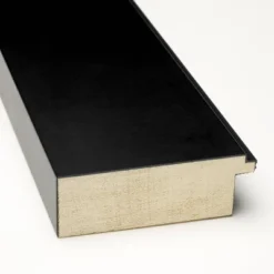 Amanti Art 23" x 29" Corvino Black Wood Non-Beveled Bathroom Wall Mirror