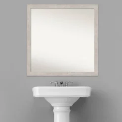 29" X 29" Non-Beveled Marred Wood Bathroom Wall Mirror Silver - Amanti Art 14 29" X 29" Non-Beveled Marred Wood Bathroom Wall Mirror Silver - Amanti Art -Amanti Art Shop GUEST 374a0a0d 206c 4f88 bf42 ac6a2f22497b