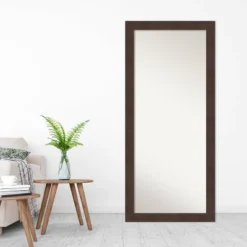 Amanti Art Wildwood Brown Full Length Non-Beveled Leaner Mirror - 29" x 65" -Amanti Art Shop GUEST 375d6c35 ac0b 4e98 84d7 588d6d40cb15