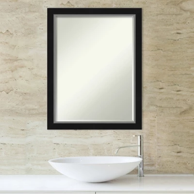Amanti Art Eva Narrow Petite Beveled Bathroom Wall Mirror - Black & Silver 9 Amanti Art Eva Narrow Petite Beveled Bathroom Wall Mirror - Black & Silver - Image 7