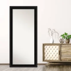 Amanti Art 30" x 66" Parlor Black Full Length Floor Leaner Mirror -Amanti Art Shop GUEST 385f5f94 13b3 48d4 8648 e017bfa13c4c