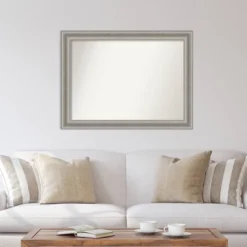 44" X 33" Non-Beveled Parlor Silver Wall Mirror - Amanti Art: Modern Rectangle, Polystyrene Frame, Includes Mount Hardware -Amanti Art Shop GUEST 38741cea 713d 49d6 a0b5 179e1f83af70