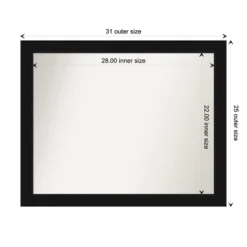 Amanti Art Avon Black Non-Beveled Bathroom Wall Mirror -Amanti Art Shop GUEST 3876feb9 2e08 43e1 8334 7b7fd246c68c