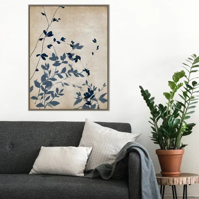 Amanti Art Indigo Leaves II by Isabelle Z Framed Canvas Wall Art - Gray Wash 7 Amanti Art Indigo Leaves II by Isabelle Z Framed Canvas Wall Art - Gray Wash - Image 5