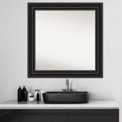 Amanti Art 32" x 32" Colonial Black Non-Beveled Bathroom Wall Mirror -Amanti Art Shop GUEST 38ab99f3 0fd1 4480 ab80 22ed55bc60b6