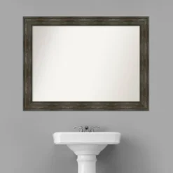Amanti Art Rail Rustic Char Bathroom Wall Mirror, 44" x 33" Non-Beveled Designer Frame 16 Amanti Art Rail Rustic Char Bathroom Wall Mirror, 44" x 33" Non-Beveled Designer Frame -Amanti Art Shop GUEST 3a59dcbc dadf 4000 ad83 582eb2639715